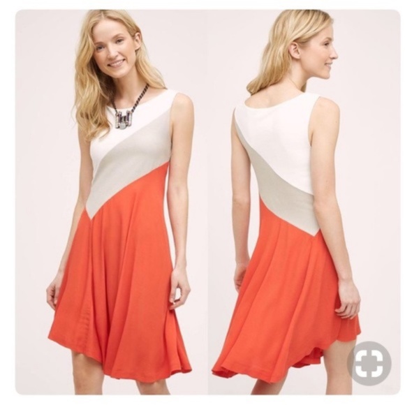 anthropologie maeve orange dress